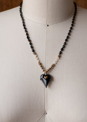 Midnight Crystal Heart Necklace by Atelier 363, photo e