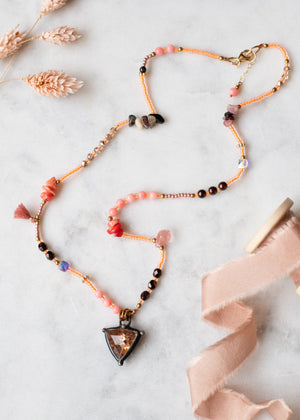 Sunset Shield Crystal Necklace by Atelier 363, photo a