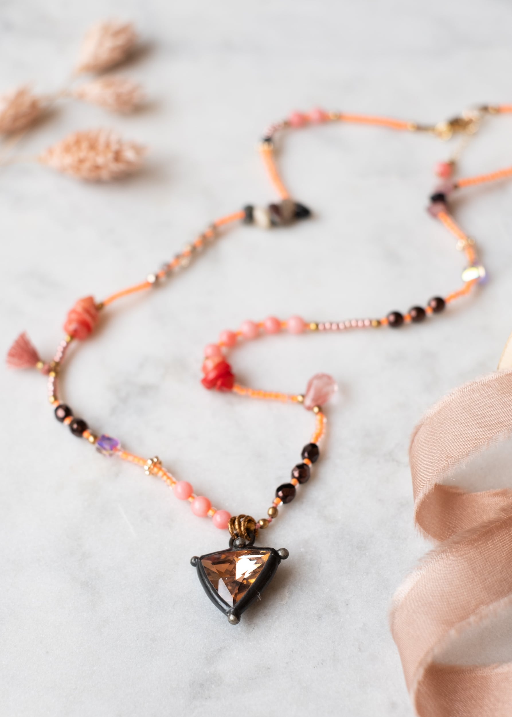 Sunset Shield Crystal Necklace by Atelier 363, photo b