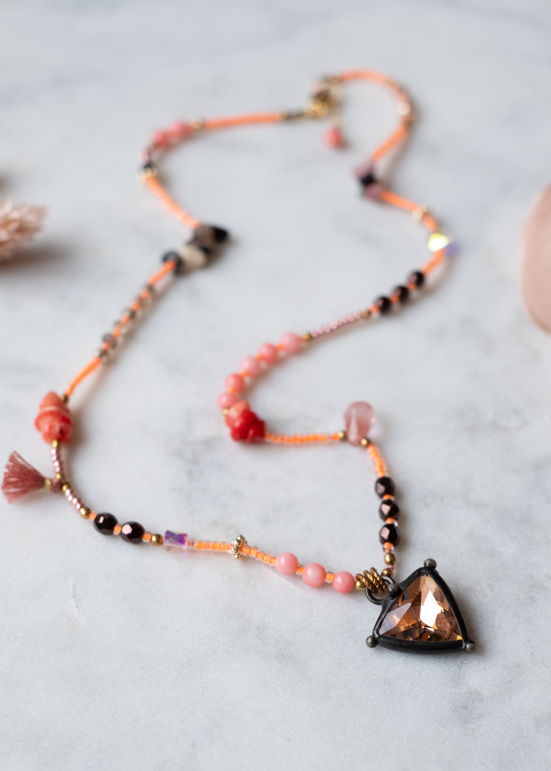 Sunset Shield Crystal Necklace by Atelier 363, photo c