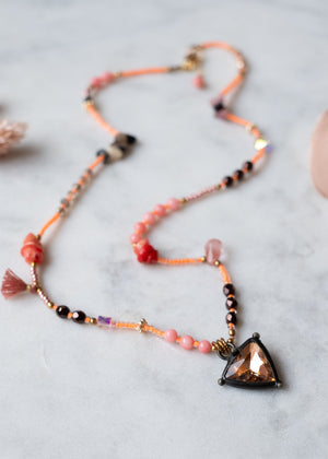 Sunset Shield Crystal Necklace by Atelier 363, photo c