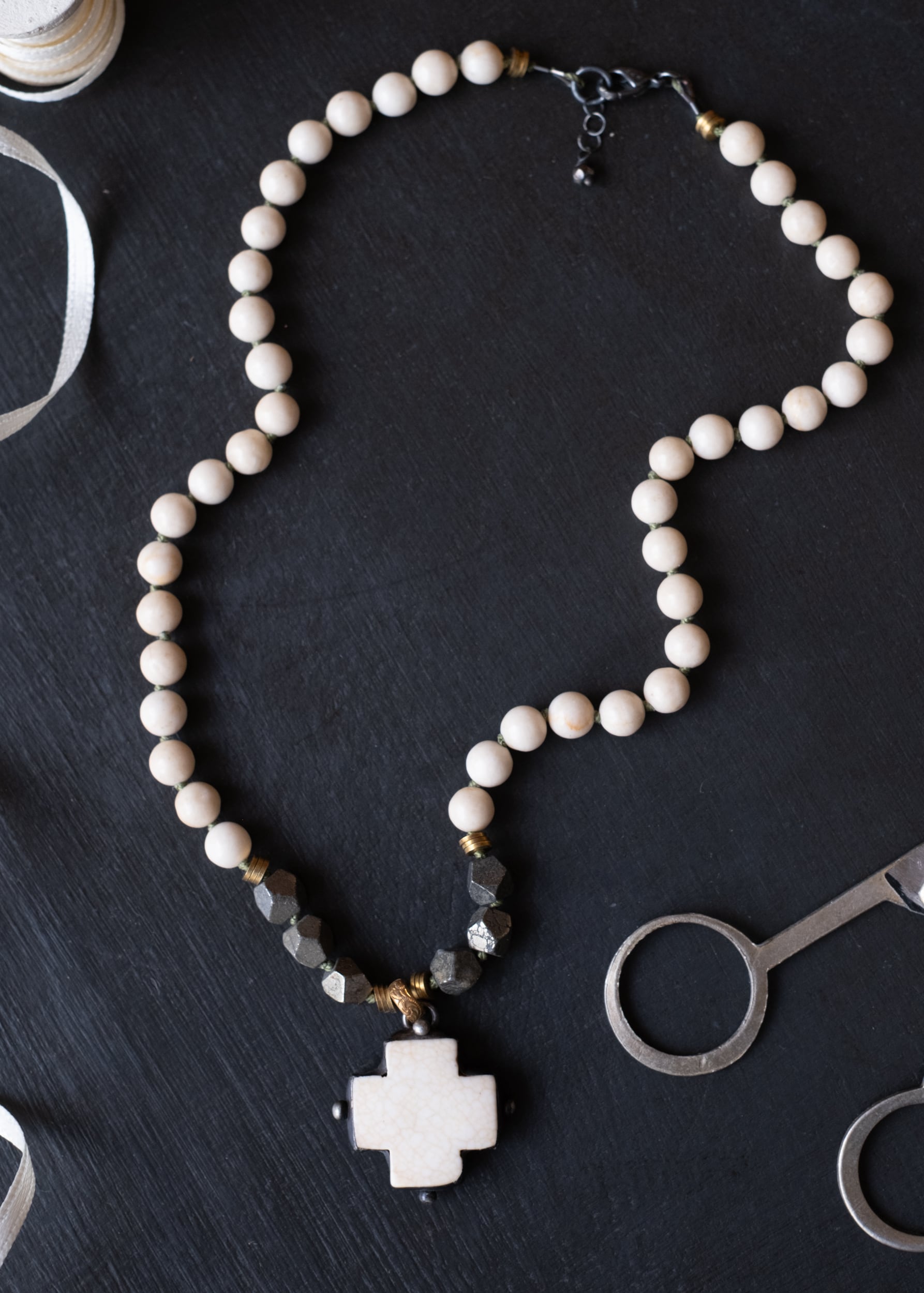 Sacred Stone Cross Necklace by Atelier 363, photo c