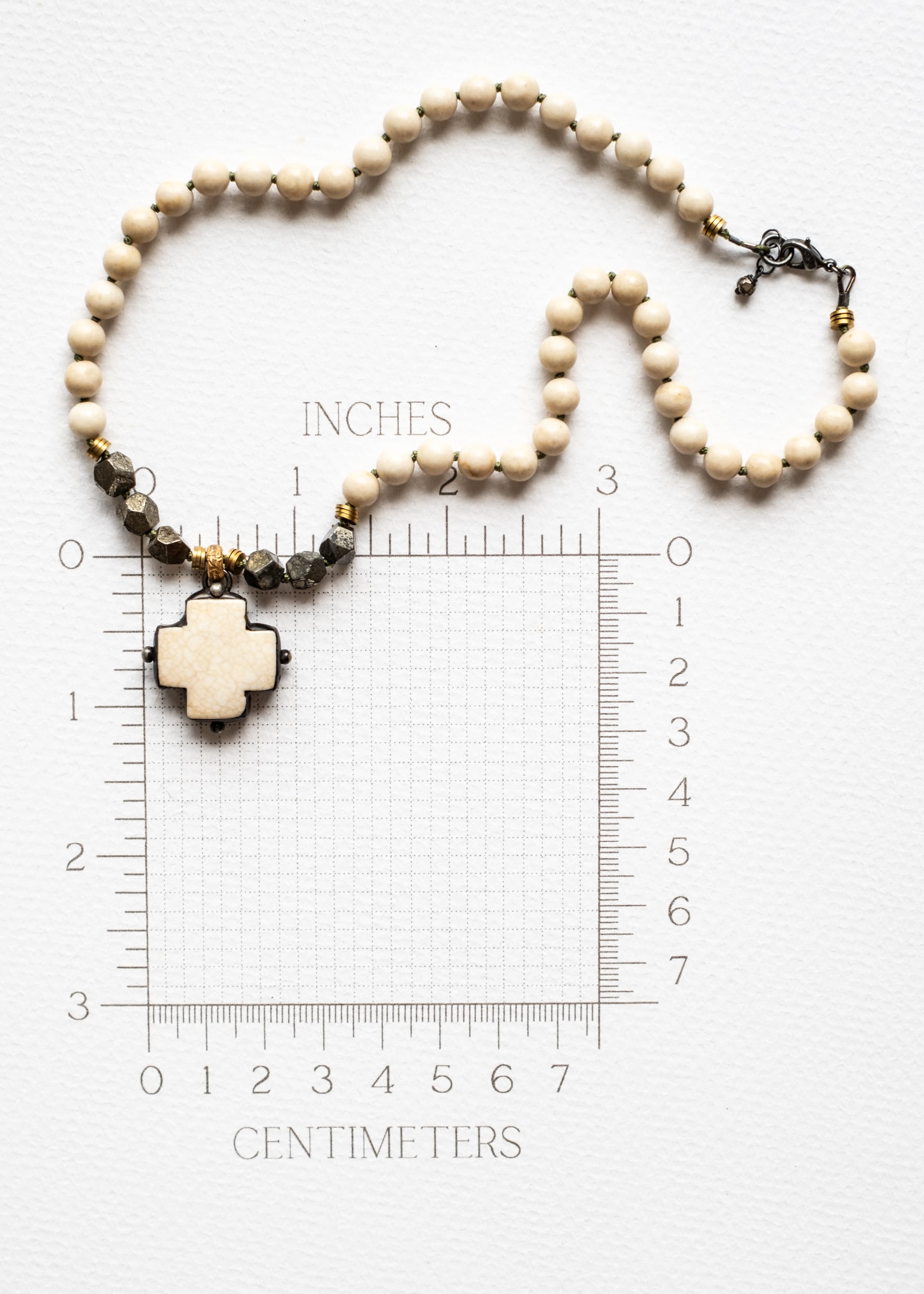 Sacred Stone Cross Necklace by Atelier 363, photo d