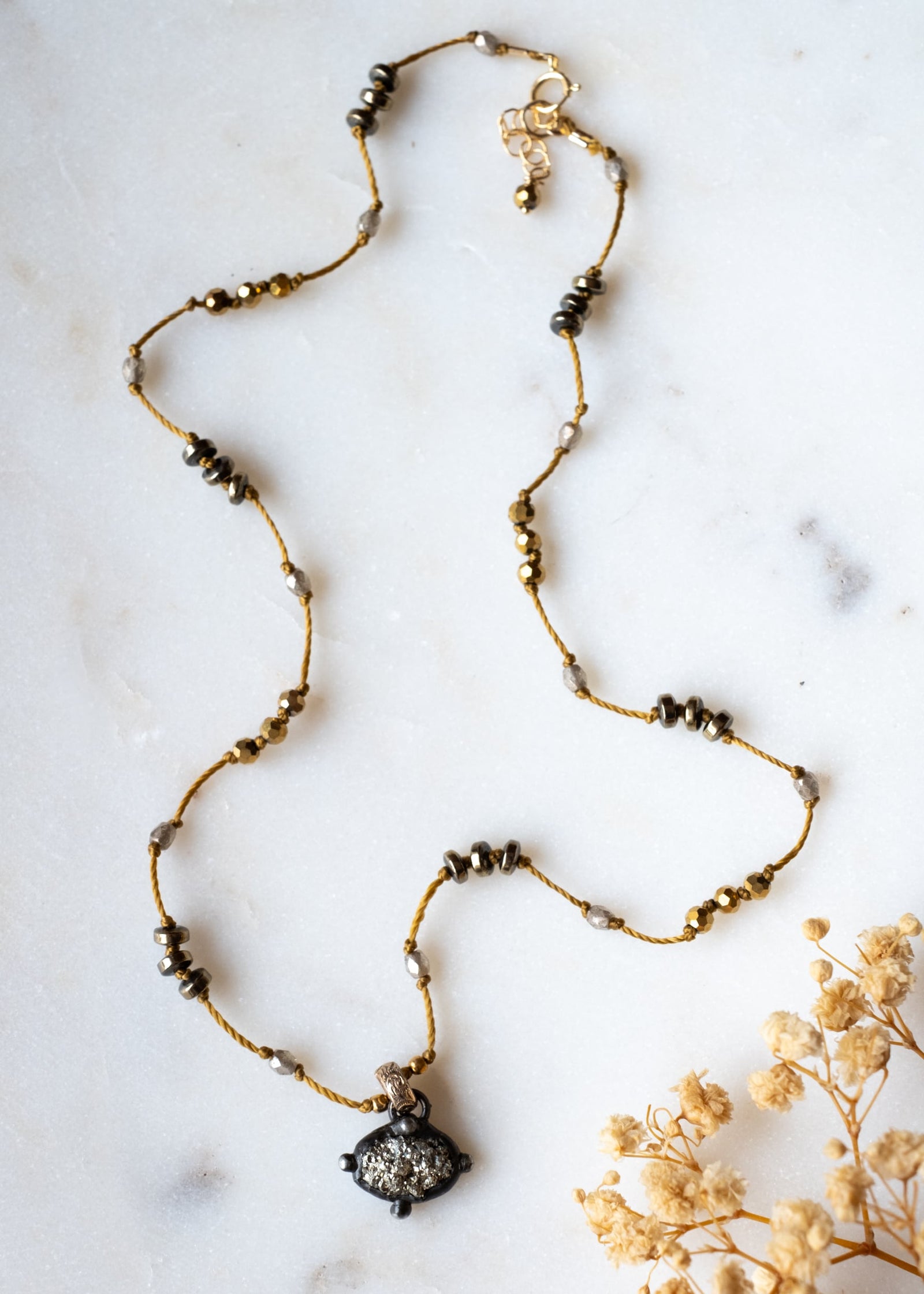 Starlight Pyrite Druzy Necklace