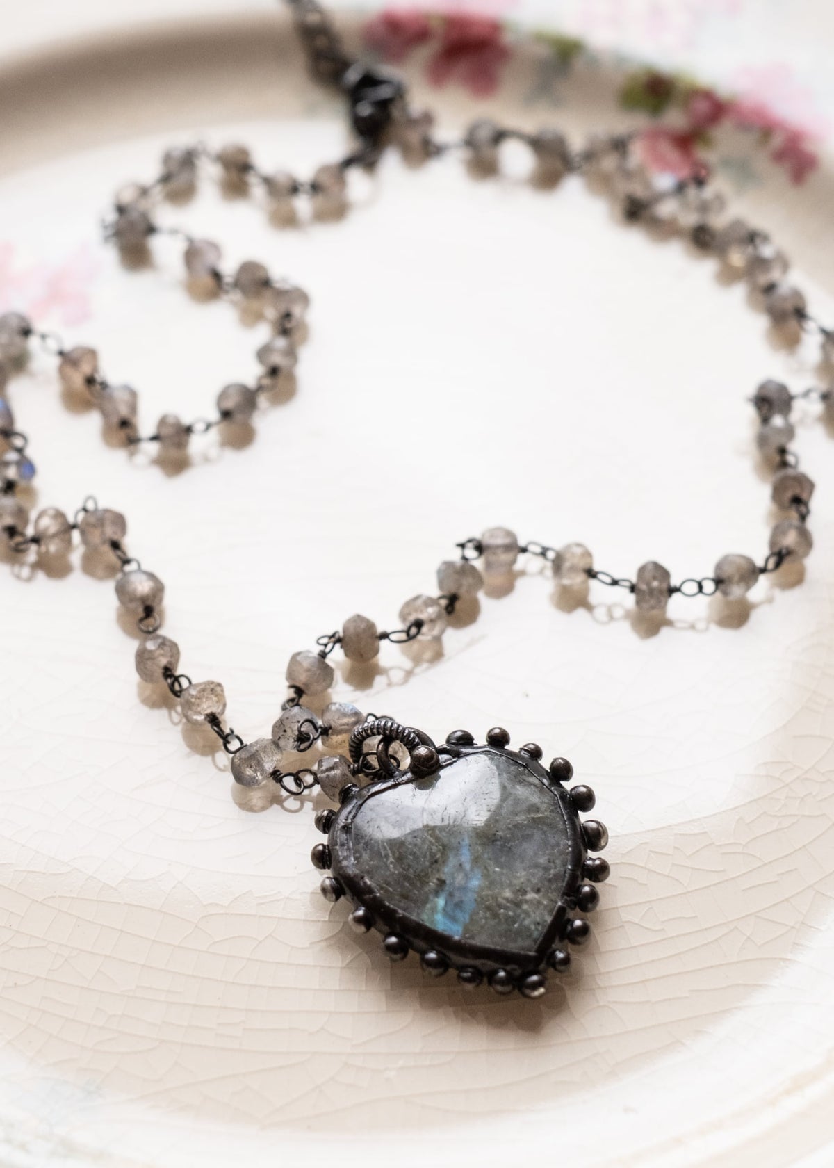 Mystic Labradorite Heart Necklace by Atelier 363, photo a