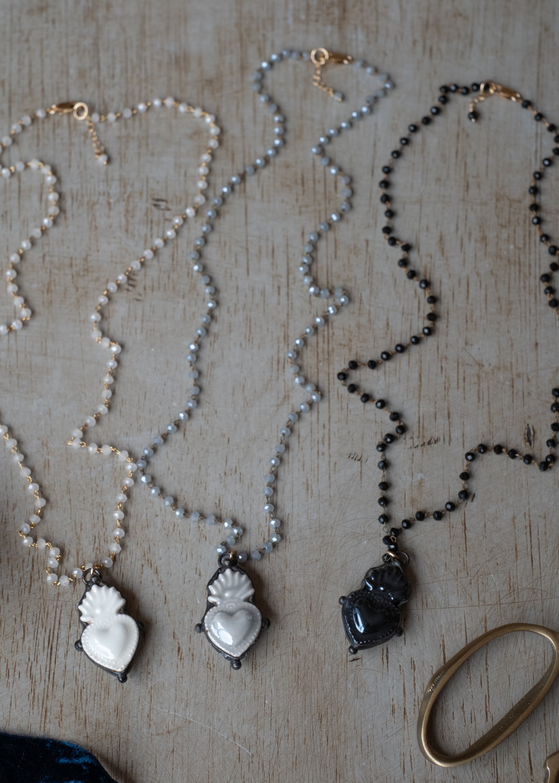 Burning Sacred Heart Necklace by Atelier 363, photo c
