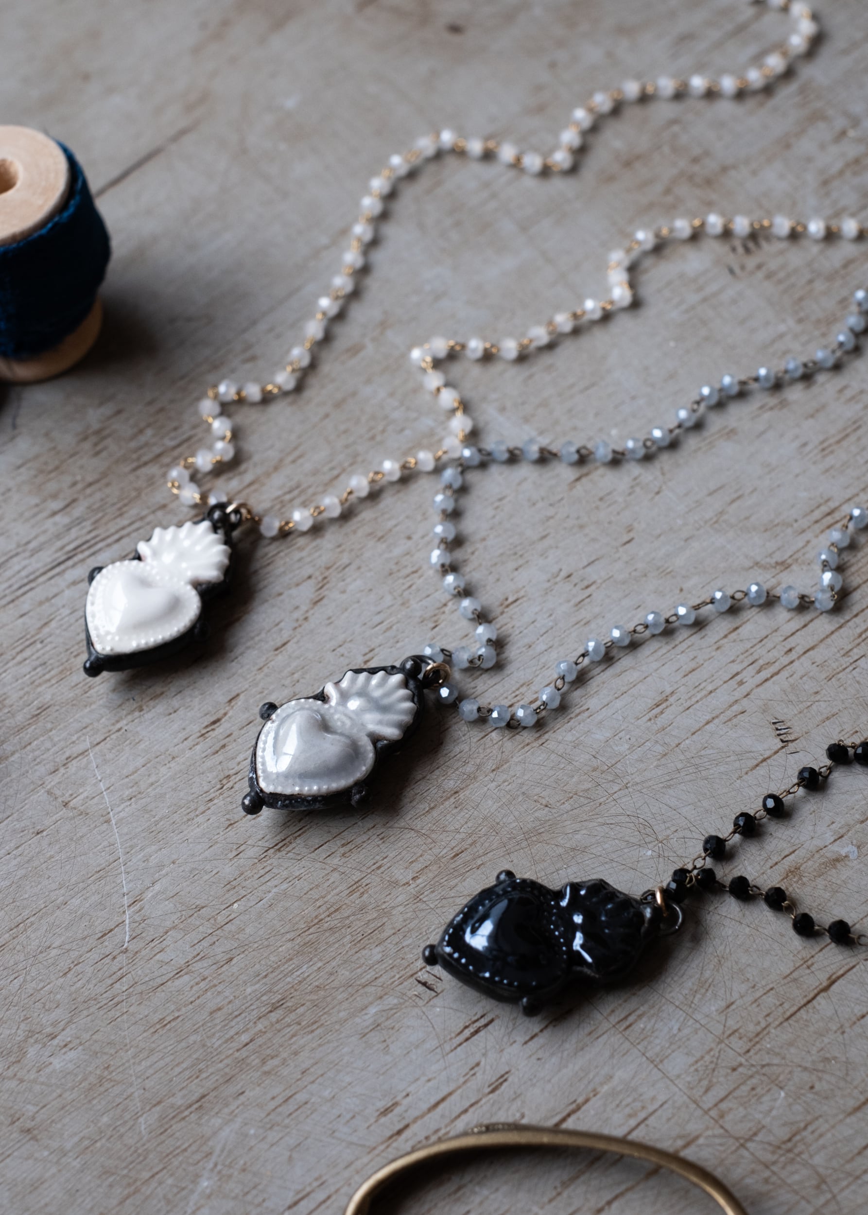 Burning Sacred Heart Necklace by Atelier 363, photo a