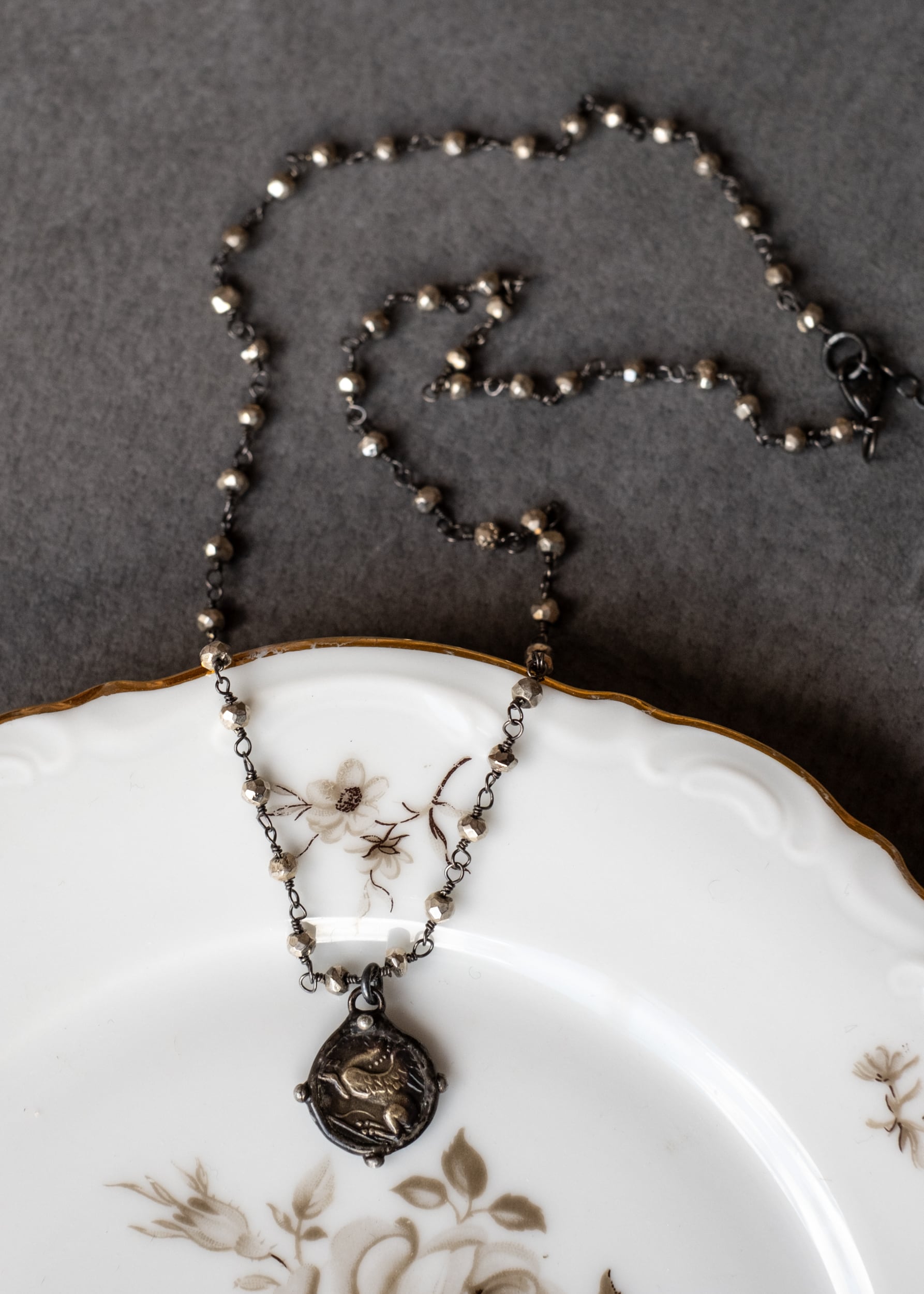 Pegasus and Urn Coin Necklace by Atelier 363, photo b