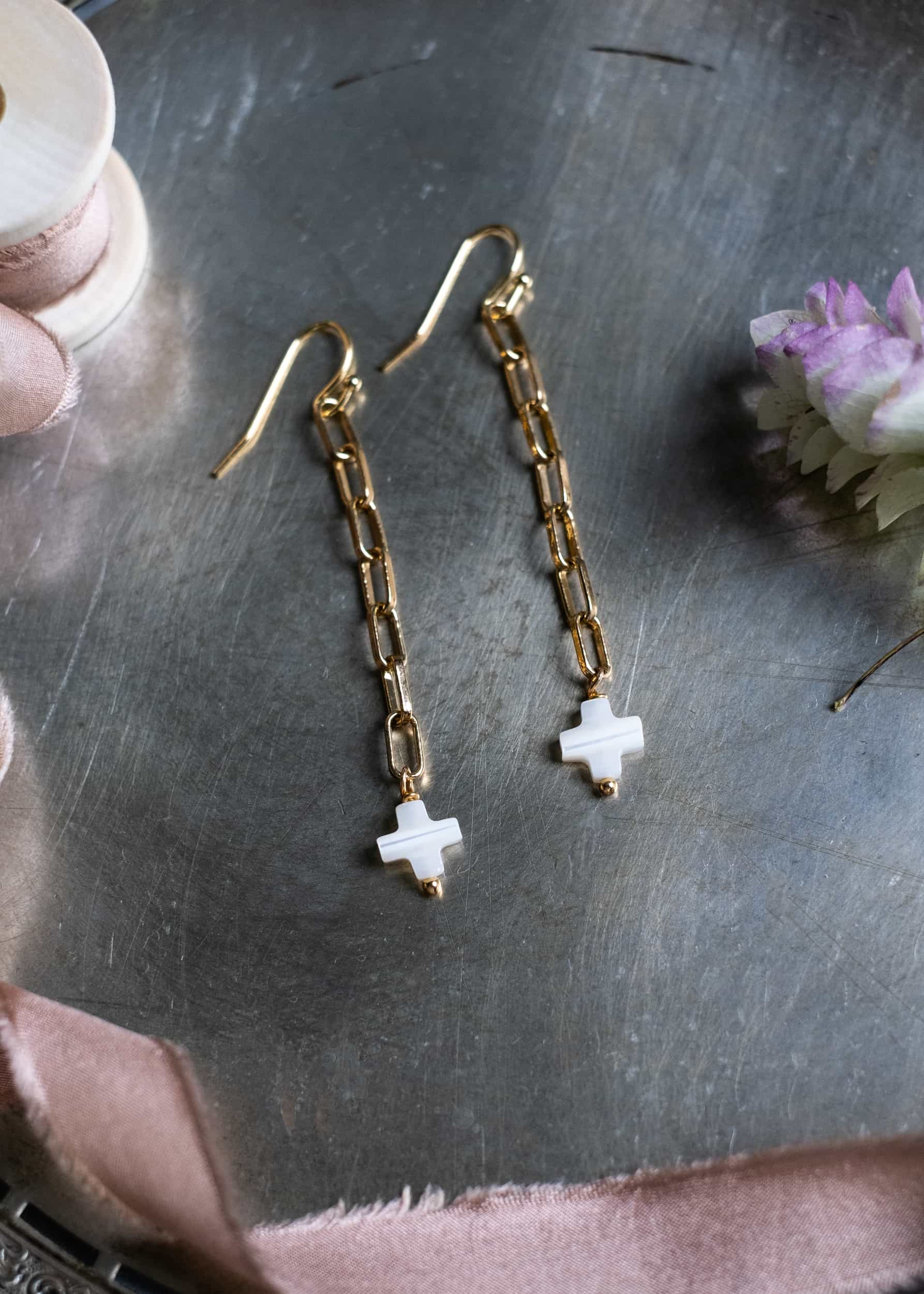 Petite Cross Earrings by Atelier 363, photo e