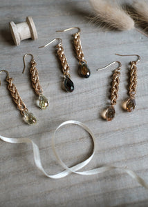 Crystal Teardrop Wheat Chain Earrings by Atelier 363, photo b