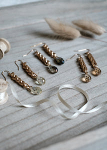 Crystal Teardrop Wheat Chain Earrings by Atelier 363, photo c
