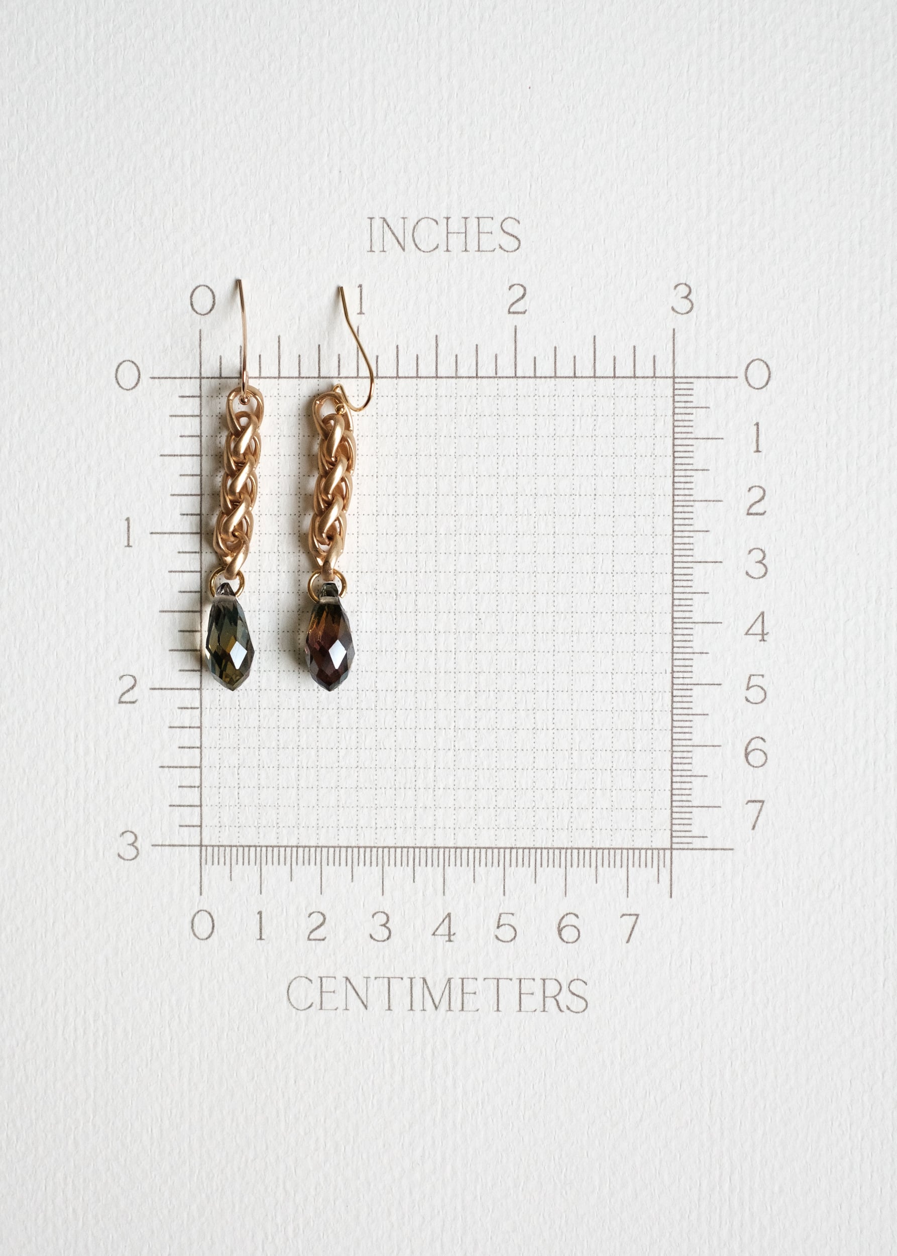Crystal Teardrop Wheat Chain Earrings by Atelier 363, photo g