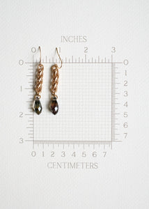 Crystal Teardrop Wheat Chain Earrings by Atelier 363, photo g
