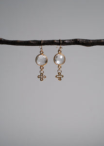 Crystal Quartz & Cross Earrings by Atelier 363, photo d