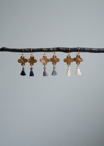 Gold Clover Tassel Earrings by Atelier 363, photo e