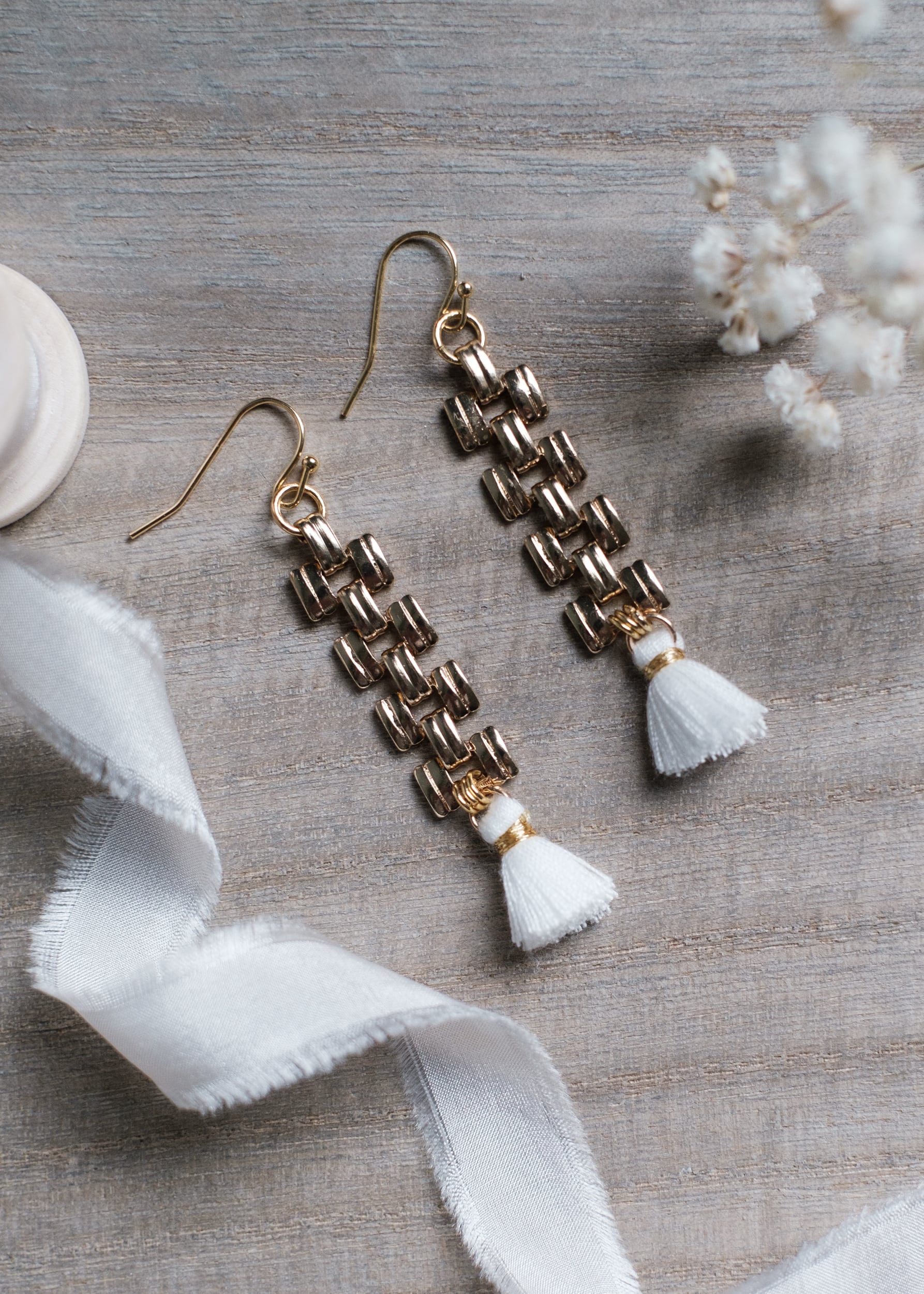 Gold Chain Tassel Earrings by Atelier 363, photo c