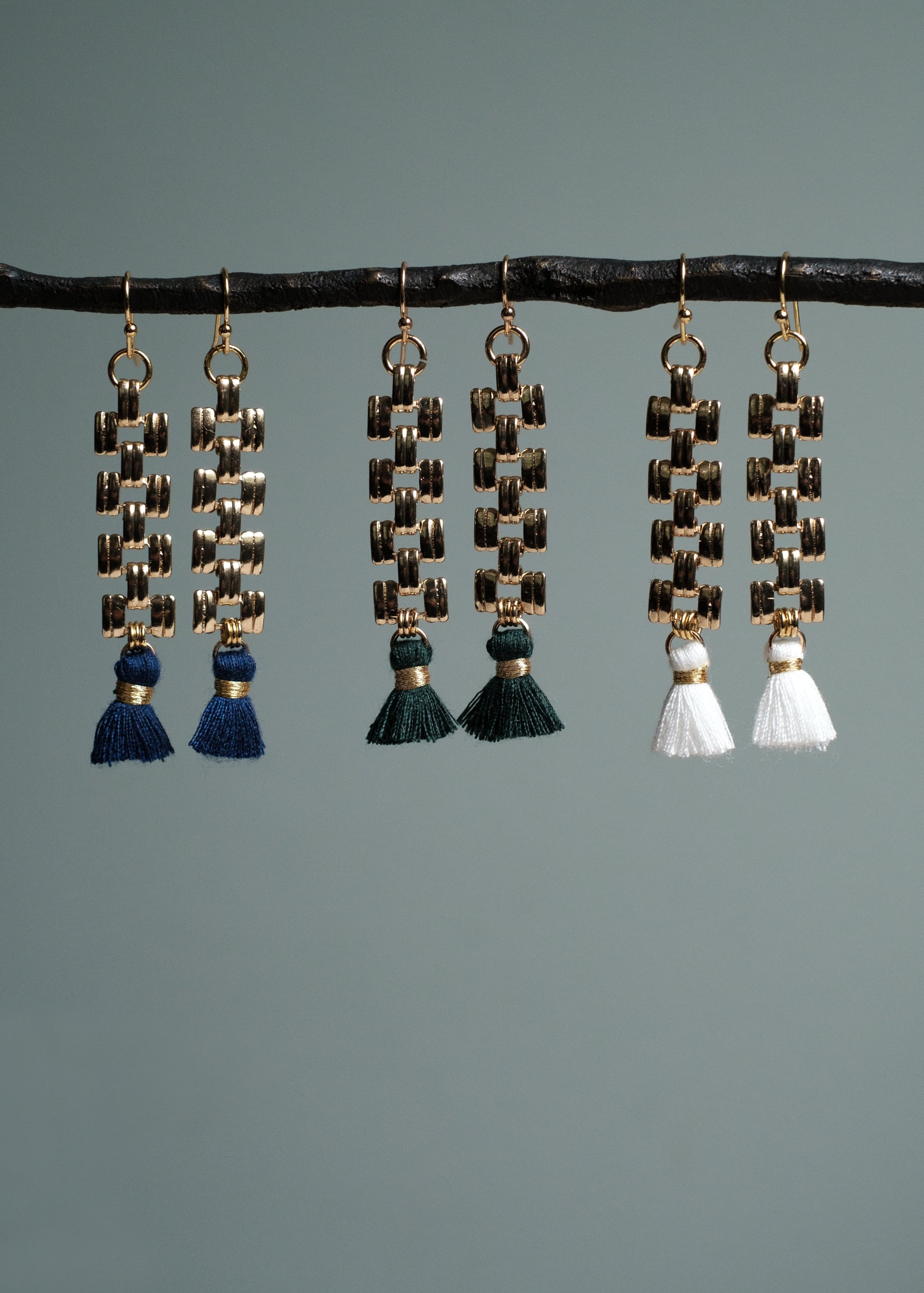 Gold Chain Tassel Earrings by Atelier 363, photo d
