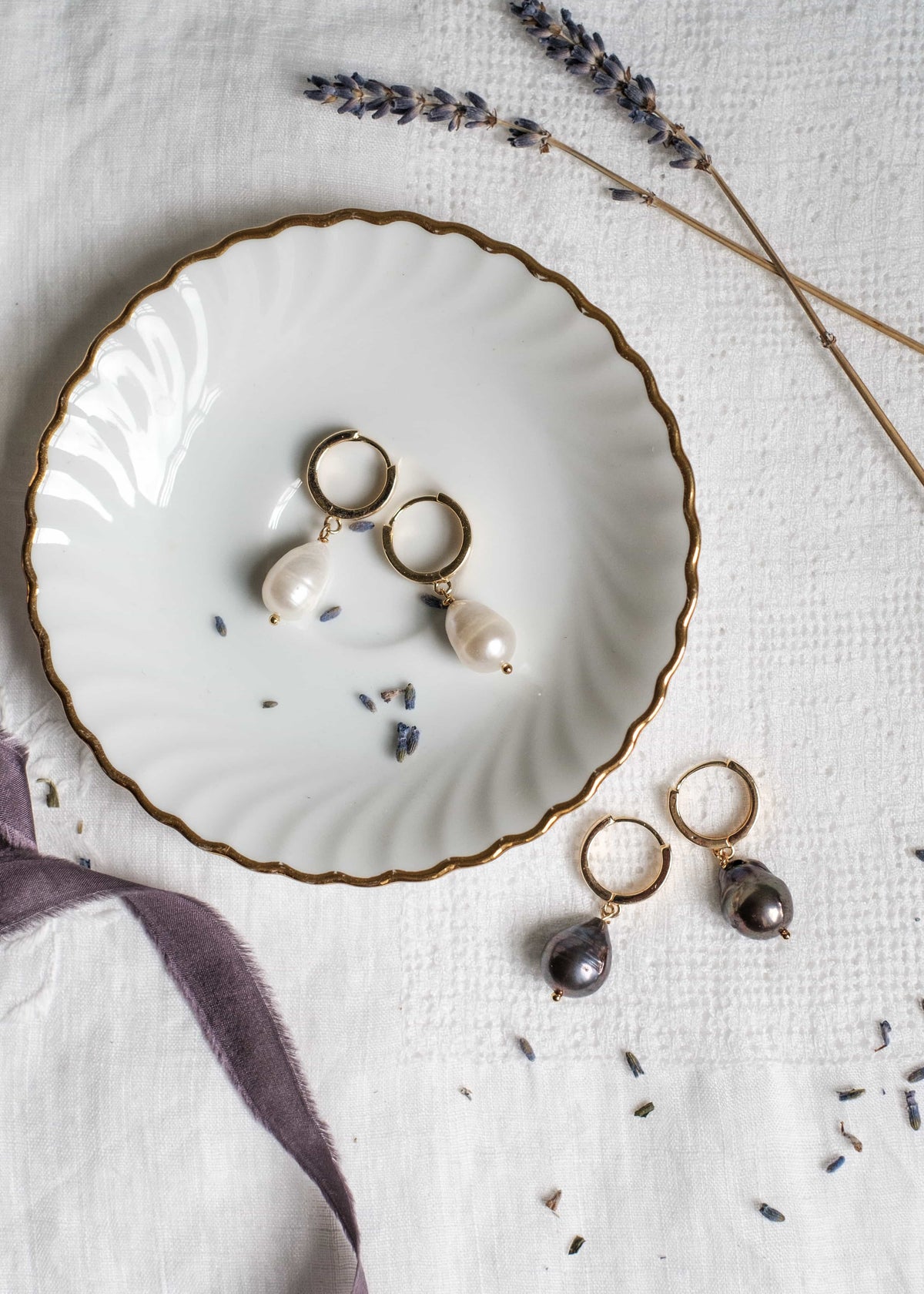Baroque Pearl Hoop Earrings by Atelier 363, photo a