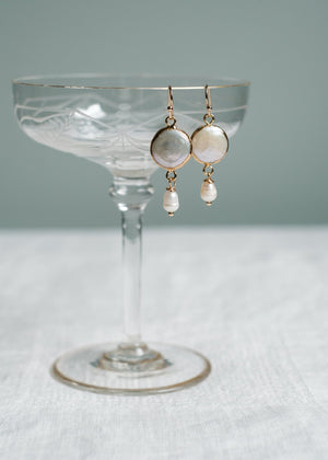 Pearl Coin Earrings