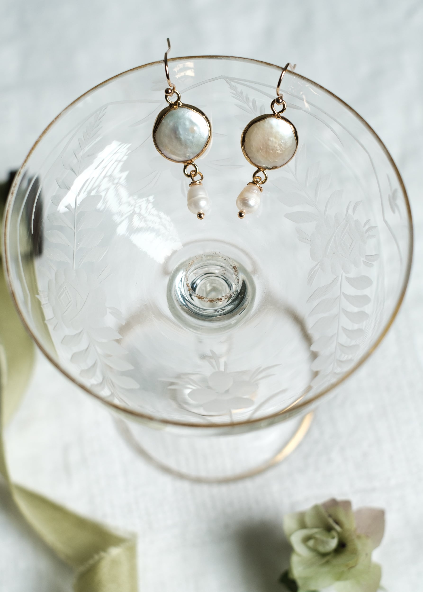 Pearl Coin Earrings