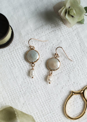 Pearl Coin Earrings