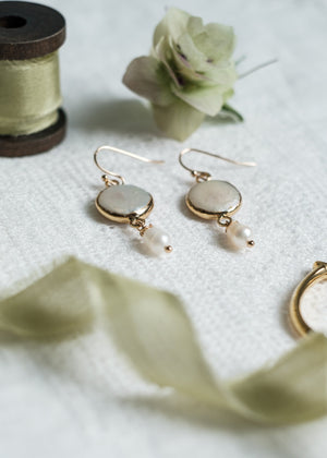 Pearl Coin Earrings