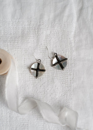 Pearl Cross Earrings