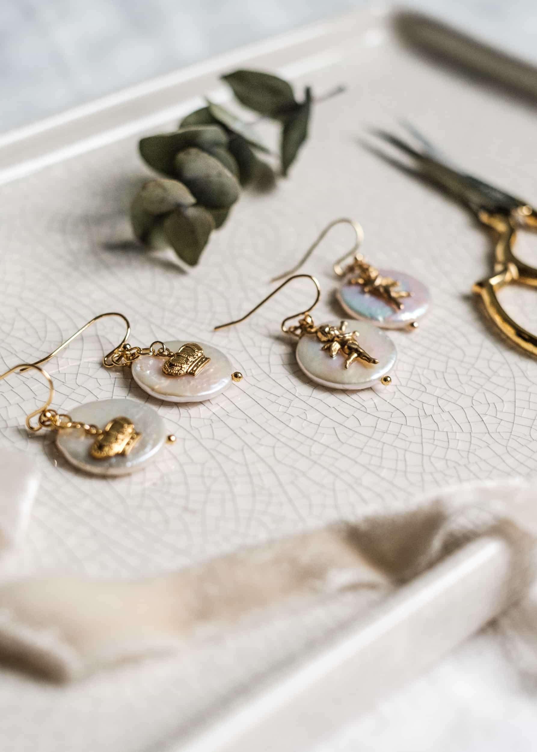 Cherub and Crown Earrings