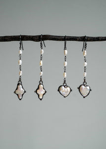 Vintage Pearl Rosary Earrings by Atelier 363, photo d